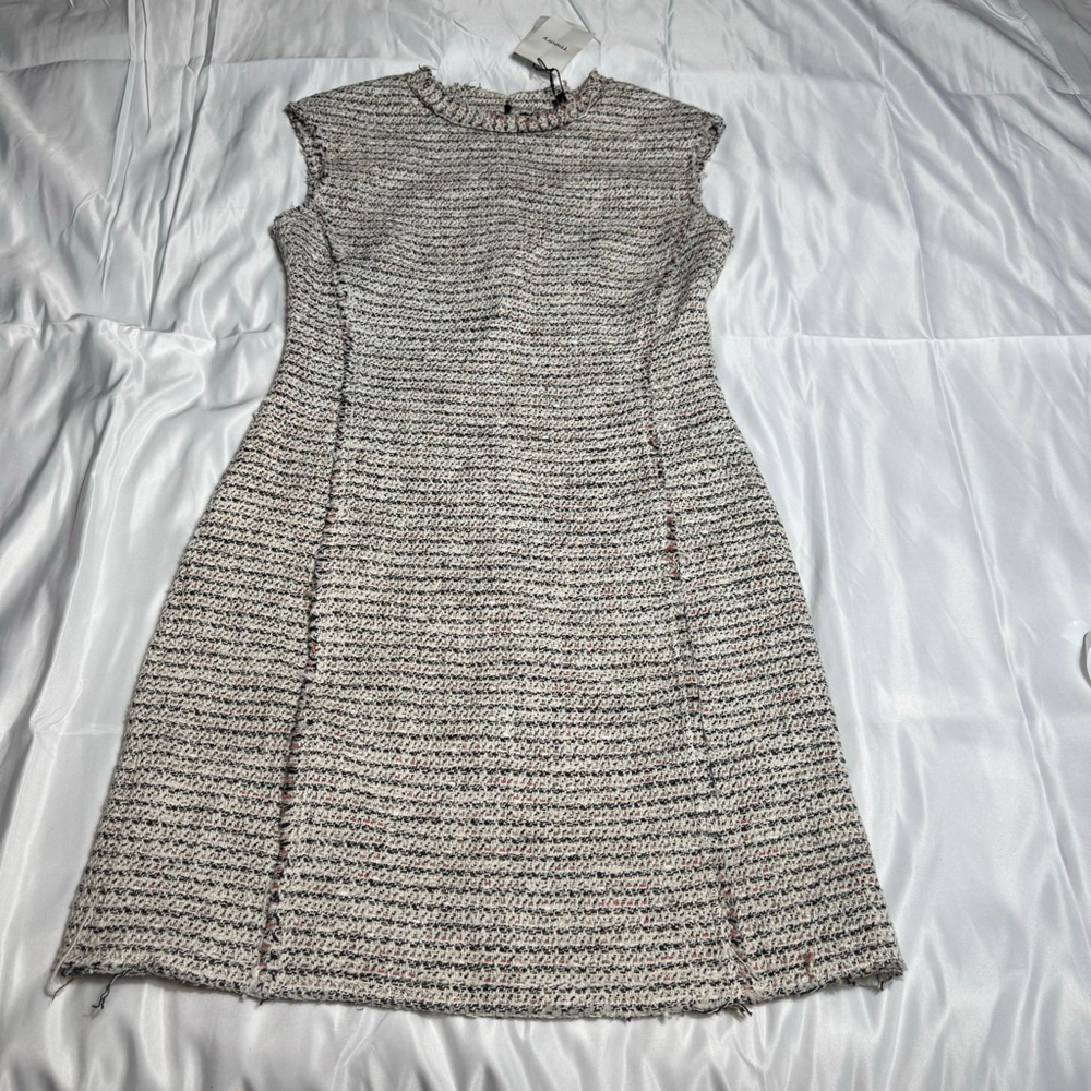 Women's Theory Coral Multi Preston Tweed Cap Shift Dress 6